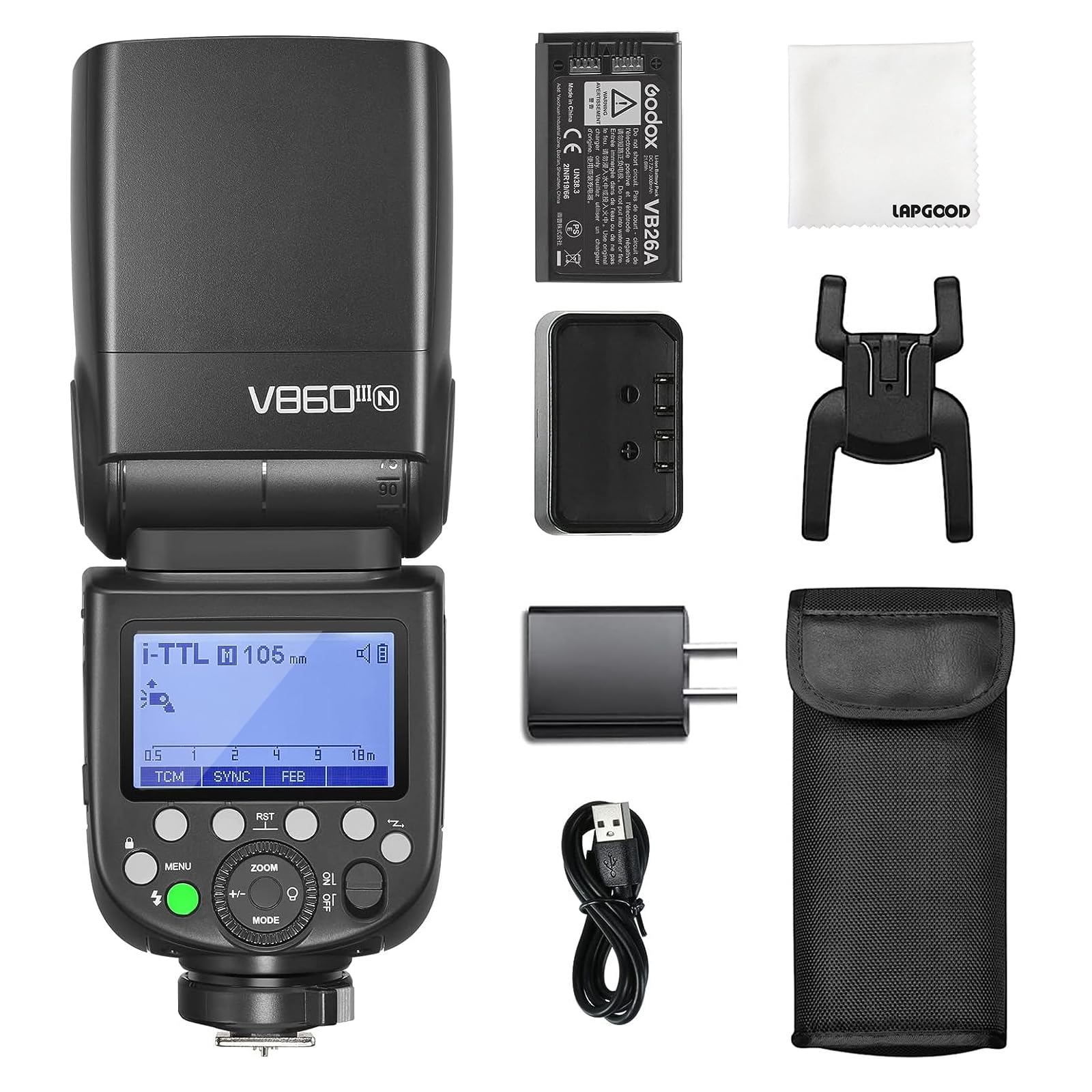 Авторизованная вспышка GODOX, совместимая с высокоскоростной регулируемой цифровой зеркальной фотокамерой Nikon Nikon [дилер GODOX] V860III-N NIKON, встроенный 2.4G,